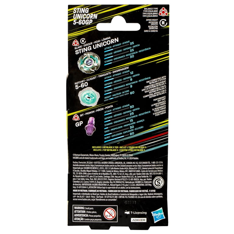 Beyblade X Sting Unicorn 5-60GP Booster Set with Balance Top