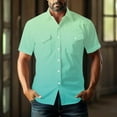 thumbnail image 6 of Mens Hawaiian Gradient Shirts Button Up Short Sleeve Beach Shirts Casual Turndown Collar Blouse Shirt, 6 of 7