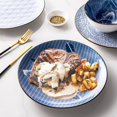 thumbnail image 4 of YYHY Blue Porcelain Salad Plates Set of 4, Dishwasher & Microwave Safe, 10 Inch Diameter, 4 of 7