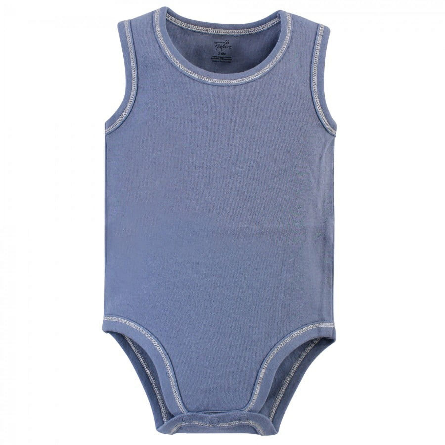 Touched by Nature Baby Boy Organic Cotton Bodysuits 5pk, Bold Dinosaurs, 3-6 Months