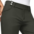 thumbnail image 6 of VBVC Women's High Waisted Straight Leg Dress Pants , Casual Button Tab Work Trousers For Women , Ladies' Business Office Slacks with Pockets, Gray , S-2XL, 6 of 7