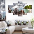 thumbnail image 1 of Exotic Tropical Beach under Blue Sky - Modern Seascape Canvas Artwork, 1 of 3