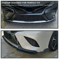 thumbnail image 3 of Spec-D Tuning Black Front Bumper Lip Spoiler Splitter 3PC Compatible with 2018-2020 Toyota Camry SE XLE, 3 of 7