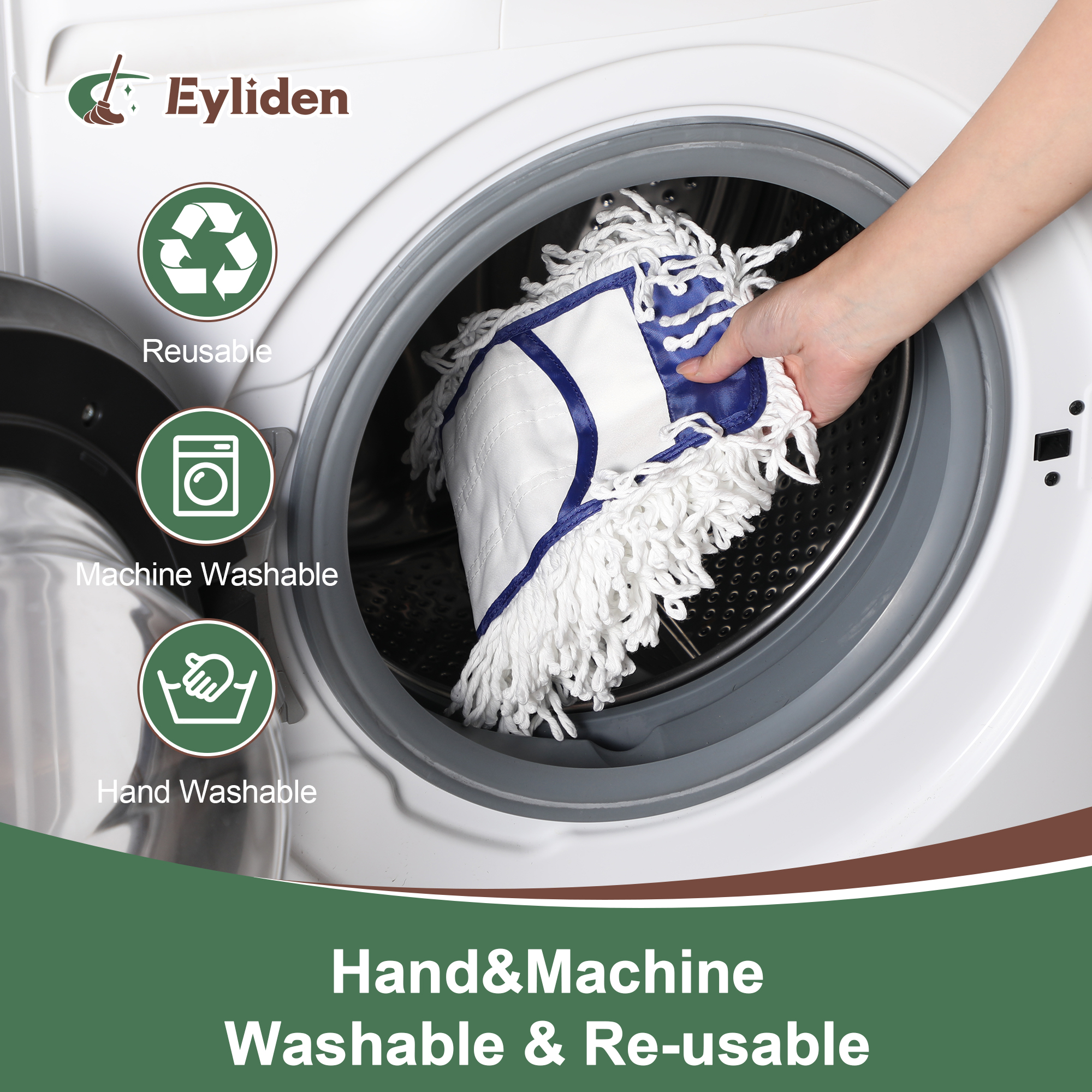 Eyliden Microfiber Dust Mop with 2 Washable Pads photo 8