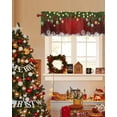 thumbnail image 4 of Christmas Curtain Valance for Windows Xmas Baubles Coniferous Rod Pocket Valance Window Treatments White Snowflake Pine Tree Twig Red Short Curtains for Kitchen Windows Bathroom Bedroom 54x18in, 4 of 7