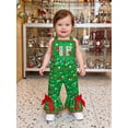 thumbnail image 5 of RUINIXCW Toddler Baby Girl Christmas Outfit Romper Overalls Kids Infant Girl Fall Winter Clothes String Lights Letter Flared Suspender Pants Jumpsuit, 5 of 8