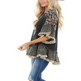 thumbnail image 4 of Blouse Femme Manches 3/4 Ourlet Floral Imprimé Léopard Ample, 4 of 7