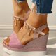 thumbnail image 4 of WILLBEST Sandalias Flexibles De Mujer, Sandalias De Cuña De Moda Para Mujer, Plataformas, Tacones Altos Con Perlas, Sandalias, 4 of 7