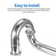 thumbnail image 4 of Monstrate Sifón fregadero P trampa de acero inoxidable tubo de drenaje desmontable resistente a altas temperaturas para fregaderos de baño Accesorios de baño, 4 of 6