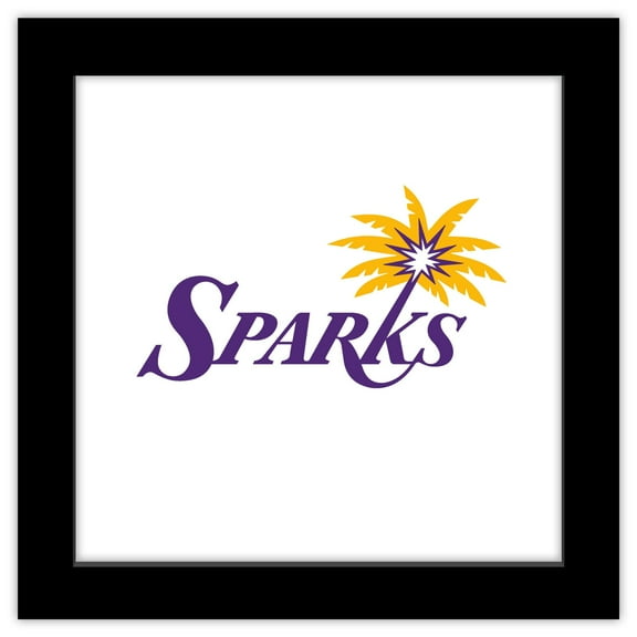 Gallery Pops WNBA Los Angeles Sparks - Secondary Logo Wall Art, Black Framed Version, 12" x 12"