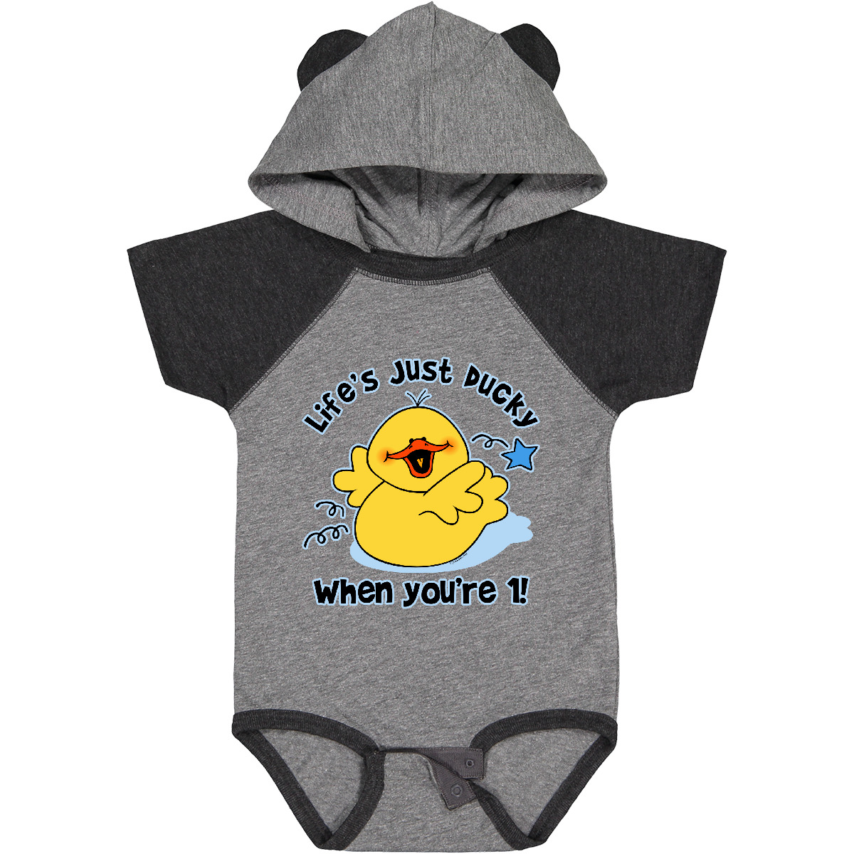Inktastic Life's Ducky 1st Birthday Boys or Girls Baby Bodysuit