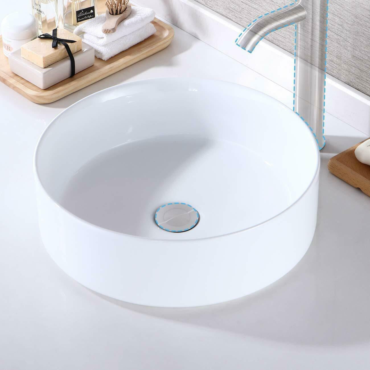 Modern Ceramic Vessel Sink Bathroom Round Porcelain Ceramic Sink Bowl