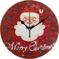 thumbnail image 2 of GZHJMY Christmas Santa Claus Wall Clock, 10" Silent Non Ticking Round Clock, Oil Painting Easy to Read Clock for Living Room Bedroom Bathroom Home Decor Holiday Gifts, 2 of 7