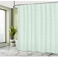 thumbnail image 5 of Ambesonne Abstract Shower Curtain, Monochrome Elements Motif, 69"Wx84"L, White and Dark Sea Green, 5 of 5