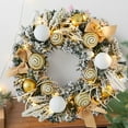 thumbnail image 2 of Christmas Wreath for Front Door with Christmas Balls & Ribbon, Wreath Home Atmosphere Window Display Pendant Wreath Gold with Light Fall Wreaths for Front Door Christmas Decor, 30 Cm/11.81inch, 2 of 6