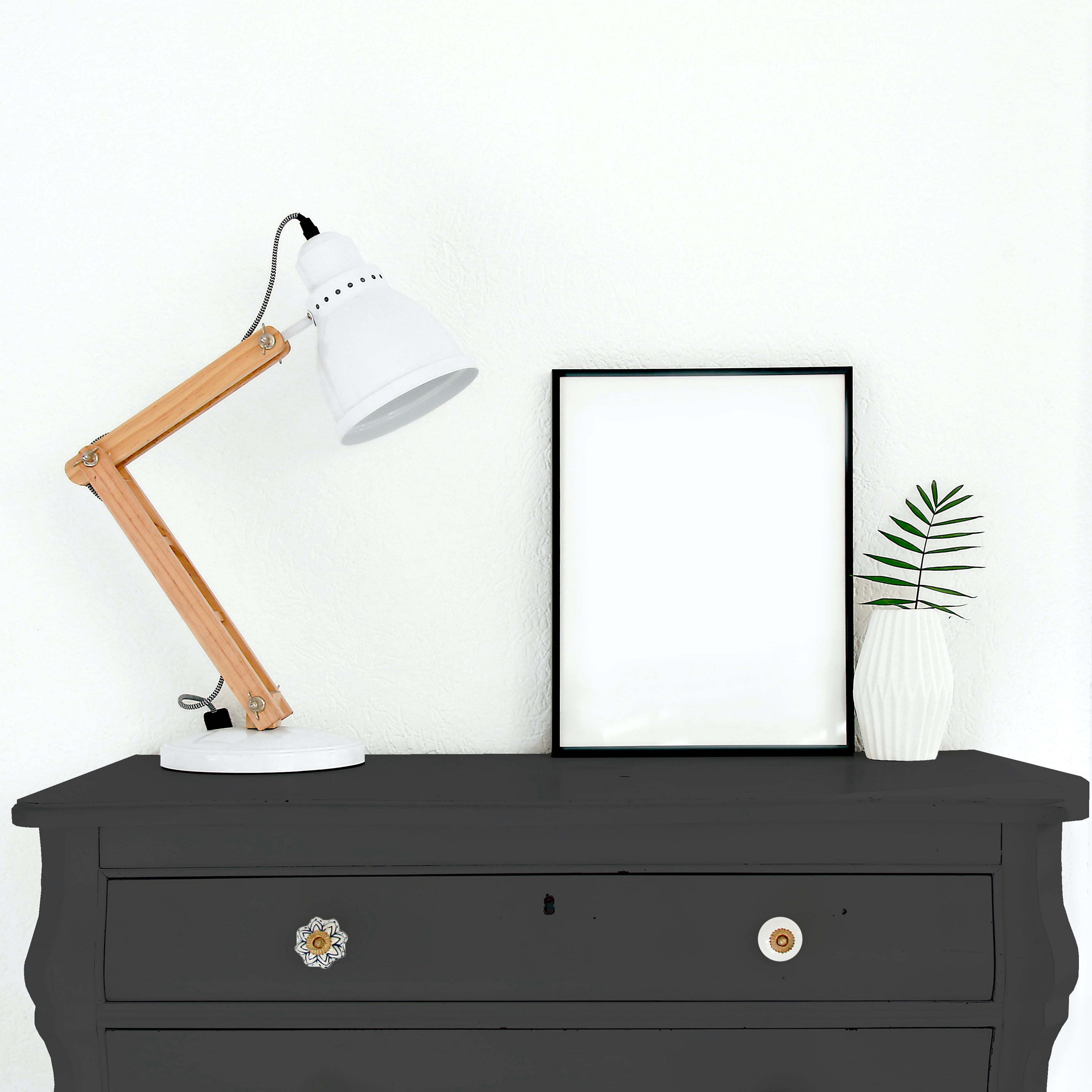 Charcoal Black, The Furniture Paint, Ultra Matte Chalky, 1 Step Finish, Quart (32 oz)