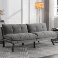 thumbnail image 3 of Ecarpat Futon Sofa Bed, Convertible Memory Foam Sleeper Sofa, Upholstered&nbsp;Loveseat Sofa Bed Lazy Futon for Living Room, Small Space, Apartment Office, Light Grey, 3 of 7