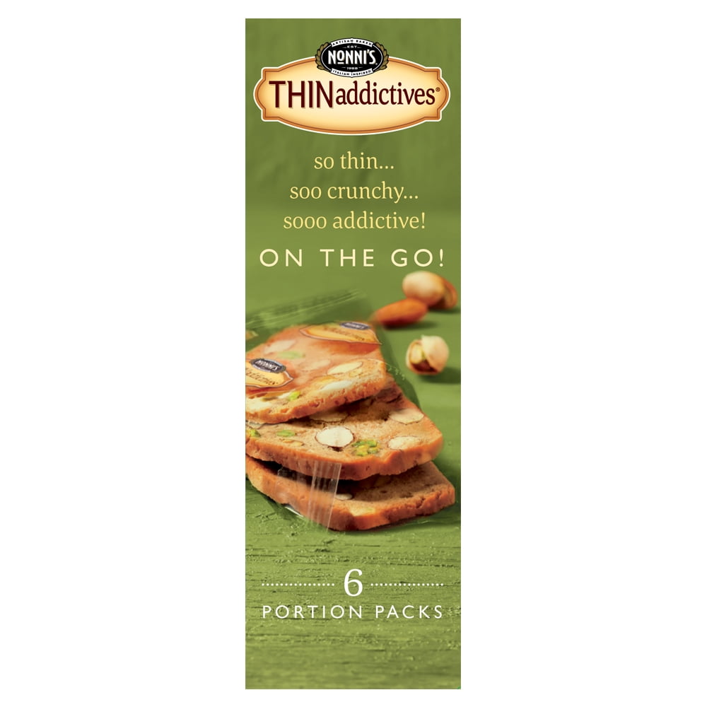 (3 pack) Nonni's THINaddictives Pistachio Almond Thin Cookies, 18 count, 4.4 oz