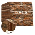 thumbnail image 1 of Pegatinas De Pared De Ladrillo Autoadhesivas 3d 12 Piezas, 1 of 6