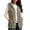 Khaki, variant on Women's Fleece Vest Hooded Zip Up Heart Pattern Sleeveless Jacket with Pockets