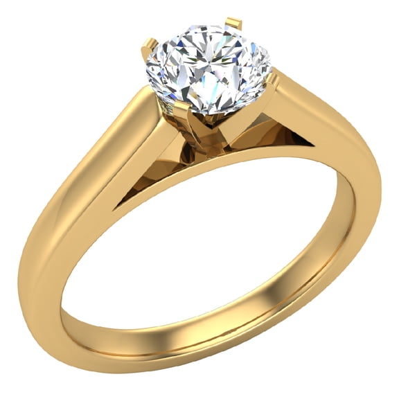 0.50 Carat G VS2 Round Brilliant Diamond Engagement Ring For Women 18k Gold 4 Prong Solitaire Setting