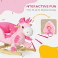 thumbnail image 6 of Kids Bike Qaba Baby Rocking Horse, Ride on Unicorn with 32 Songs, Toddler Rocker Toy with Wooden Base Seat Safety Belt for 1.5-3 Year Old, Pink,Boys Bike, 6 of 10