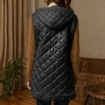 thumbnail image 4 of qucoqpe Women's Long Puffer Vest Classic Solid Sleeveless Quilted Coat Winter Outwear Warm Jackets, 4 of 6