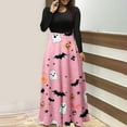 thumbnail image 2 of Halloween Dress for Women Long Sleeve Pumpkin Print Maxi Dress Witch Costume Fall Party Gothic Outfit, 2 of 4