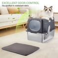thumbnail image 4 of Enclosed Stainless Steel Cat Litter Box with Lid, Deep Pan Cat Litter Box with Scoop, Odor-Controlled Cat Toilet for Indoor Cats, 4 of 7