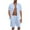 Light Blue, variant on UVEASISHA Men's Linen 2 Pieces Beach Outfit Cotton Set Short Sleeve Button Down Shirts Summer Beach Shorts Casual Outfits Khaki