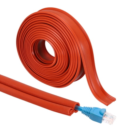 Uxcell Wires Hider 10 Feet Long 5/32 Inner Dia Flexible Silicone Cord Cover Snap-fit Cable Protector (Red)