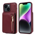 thumbnail image 5 of Nalacover RFID Blocking Wallet Case for iPhone 14, Shockproof PU Leather Magnetic Button Zipper Purse Card Slots & Kickstand Crossbody Phone Case with Shoulder & Wrist Strap,Winered, 5 of 12