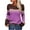 Purple, variant on Lovskoo Sweaters for Women Long Sleeve Striped Color-Matching Pullover Sweater Tops Red