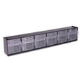 thumbnail image 6 of Tilt Bin Interlocking Multi-Bin Storage Organizer, 6 Sections, 23.63" X 3.63" X 4.5", Black/clear | Bundle of 10 Each, 6 of 7