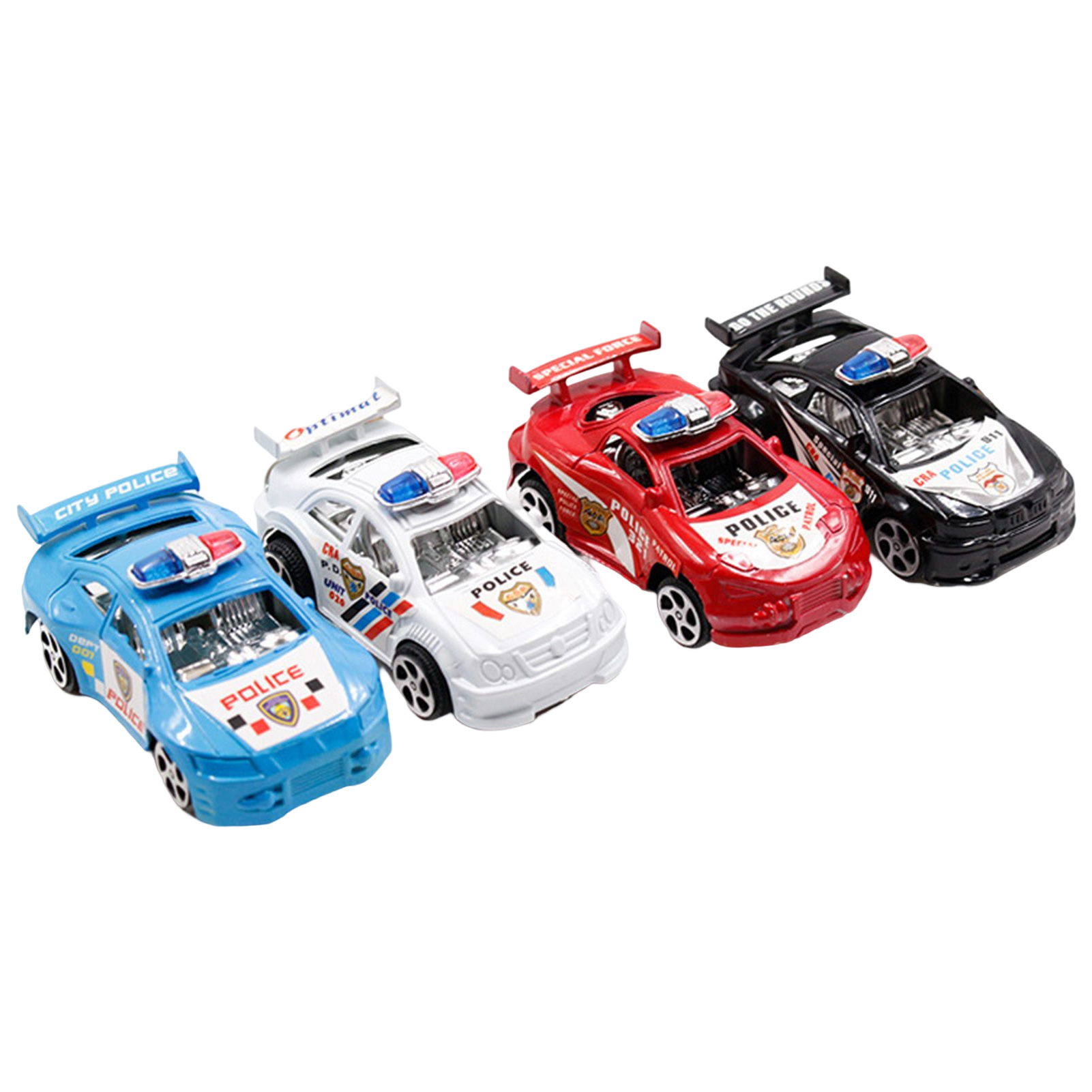 YMH Pull Back Car Battery Free Simulation PoliceCar Classic Toy Bag