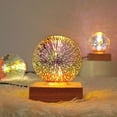 thumbnail image 1 of Luz decorativa de la noche de la lámpara de mesa LED Perfecl cielo estrellado 3D madera USB, 1 of 8