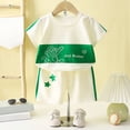thumbnail image 2 of Kogui Boys Shorts Sets Boys Summer Clothes Short-Sleeved T-Shirt & Shorts Set 2 Piece Toddler Kid Outfit 5T 6T (Green,5-6 Years), 2 of 4