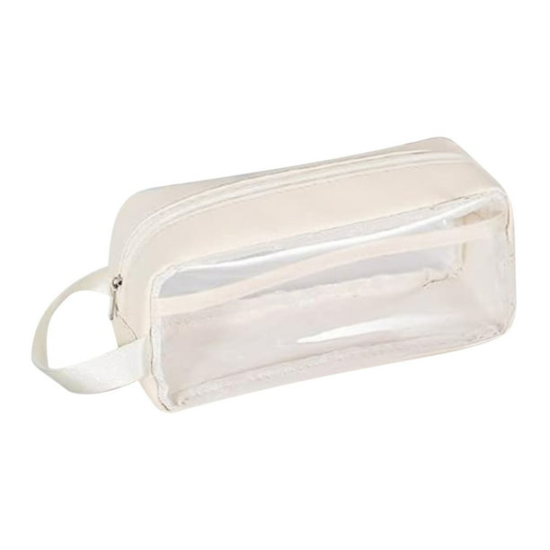 pstuiky Estuche transparente de gran capacidad, ideal para lápices y otros artículos escolares minimalistas.