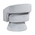 thumbnail image 3 of Swivel Accent Chair | Perfect for Main Living Spaces | Gray Velvet Fabric on Sturdy Frame | Supports Heavy Loads, 3 of 5