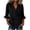 Black, variant on Women's Linen Tops Dressy Cotton 3/4 Ruffle Sleeve V-Neck Wrap Front Blouse Casual Loose Fit Boho Shirts White