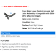thumbnail image 2 of Front Right Lower Control Arm and Ball Joint Assembly - Compatible with 2006 - 2013 Chevy Impala 2007 2008 2009 2010 2011 2012, 2 of 2