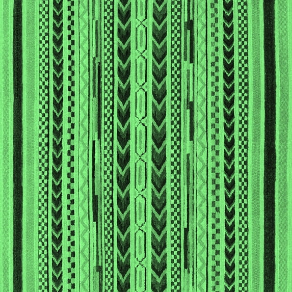 Ahgly Company Indoor Square Abstract Emerald Green Modern Area Rugs, 8' Square