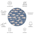 thumbnail image 4 of SAFAVIEH Courtyard Trena Fishes Indoor/Outdoor Area Rug, Blue/Beige, 7'10" x 7'10" Round, 4 of 8