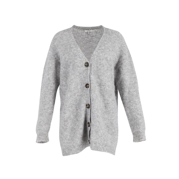 Pre-Owned Ganni Long Sleeve Cardigan in Grey Mohair