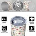 thumbnail image 4 of Pioneer Flower Floral Print Pattern 20oz Skinny Tumbler with Straw & Lid, Double Wall Vacuum Insulated Cup, Leak-Proof, Cup Holder Friendly, Hot 6H Cold 12H, 4 of 6