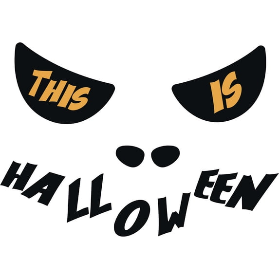 This is Halloween Greetings Artwork Design for Celebration Wall Decoration - Skulls Art Design for Scary Holiday Vinyl Wall Decal - Trick or Treat Creative Banner for November Wall Decor - 28" x 28"