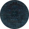 thumbnail image 1 of Ahgly Company Indoor Round Abstract Dark Blue Grey Blue Abstract Area Rugs, 3' Round, 1 of 6