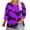 Purple-Halloween Shirts, variant on Jsaierl Halloween Shirts for Women Plus Size Pumpkin Ghost Graphic Tees Work Crewneck T-shirt 3/4 Sleeve Tunic Blouse Tops Halloween Clothes
