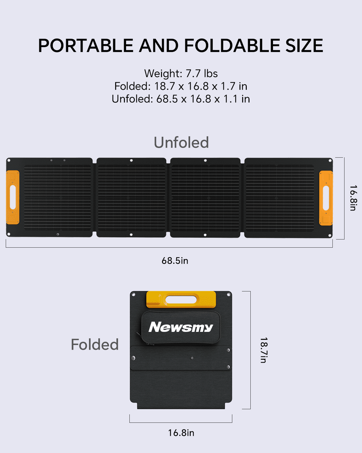 A70 100 Watt Foldable Solar Panel for Power Station, Portable Solar Panel Charger with Adjustable Kickstands Waterproof IP67 for Home, RV, Boat, Outdoor, Camping, off Grid System