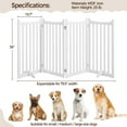 thumbnail image 2 of PINDEE 24" H Freestanding Pet Gate for Dogs Wooden Dog Gates for Hallway, Doorway Collapsible Indoor Pet Fence with Support Feet Stair Barrier 4 Panels Fence WhiteC,79.5″ W × 24″ H, 2 of 8